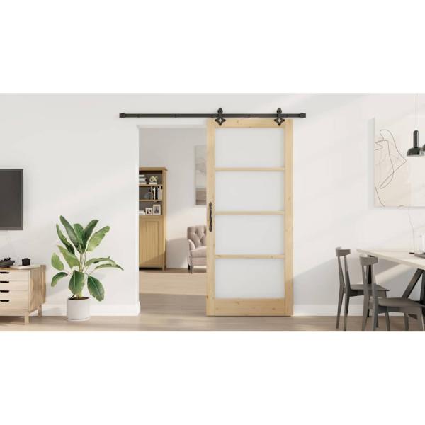 Schiebetür ORKDAL Natürlich und Schwarz 93 x 211 cm