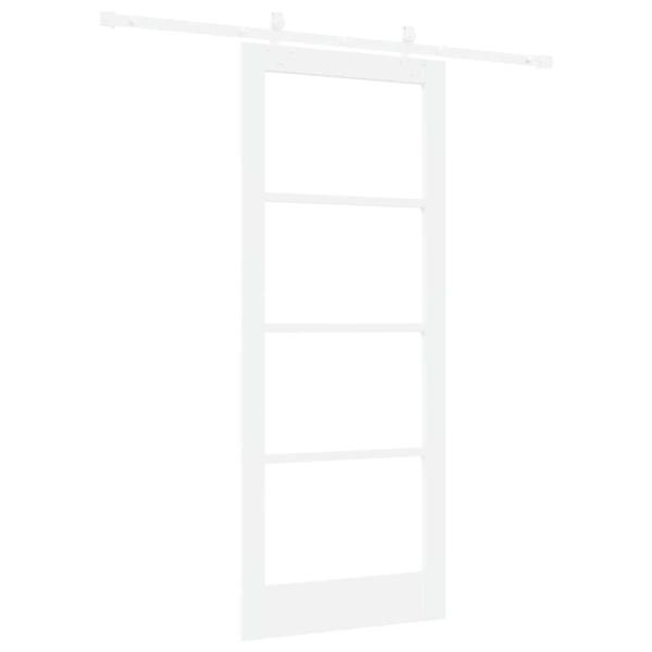 Schiebetür Weiß 83 x 202 cm Massivholz Kiefer und Glas