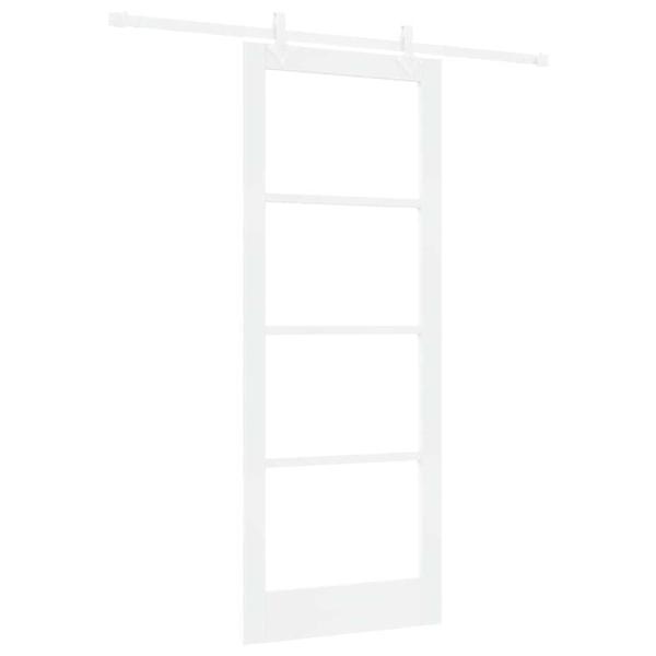 Schiebetür Weiß 83 x 211 cm Massivholz Kiefer und Glas