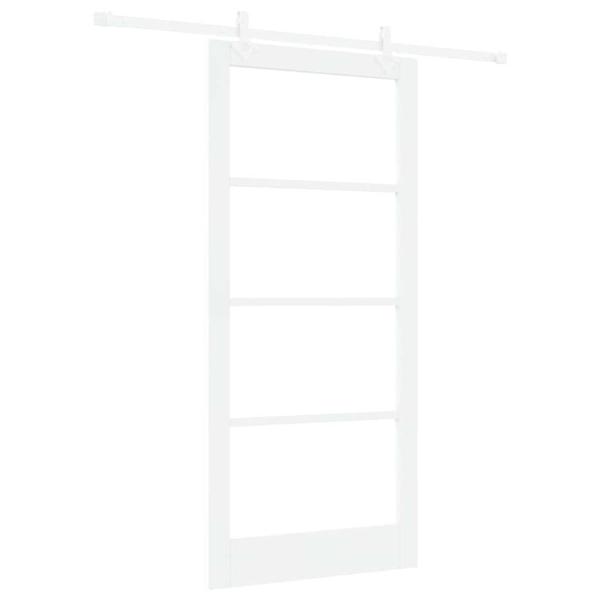 Schiebetür Weiß 93 x 202 cm Massivholz Kiefer und Glas