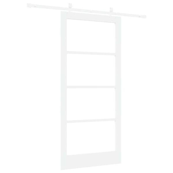Schiebetür Weiß 93 x 202 cm Massivholz Kiefer und Glas
