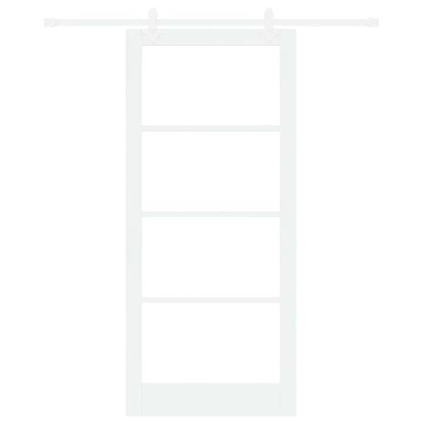 Schiebetür Weiß 93 x 211 cm Massivholz Kiefer und Glas