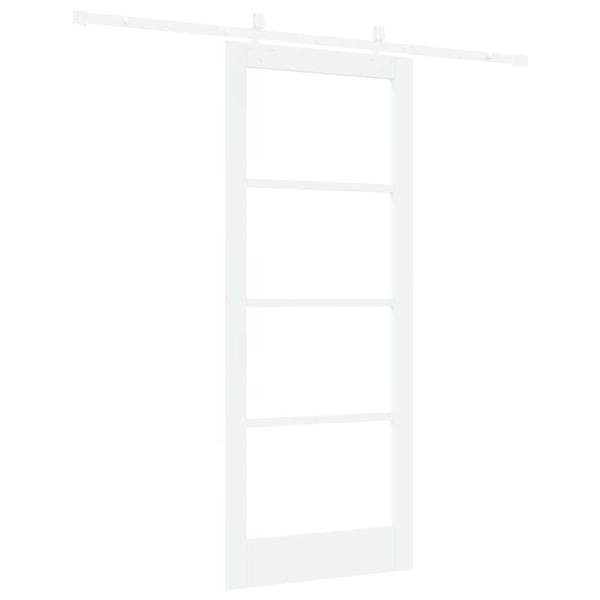 Schiebetür Weiß 83 x 202 cm Massivholz Kiefer und Glas