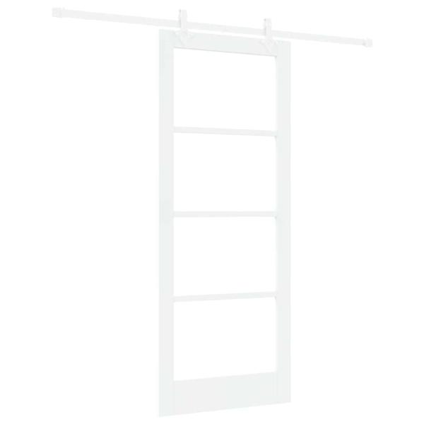 Schiebetür Weiß 83 x 202 cm Massivholz Kiefer und Glas