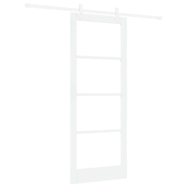 Schiebetür Weiß 83 x 211 cm Massivholz Kiefer und Glas
