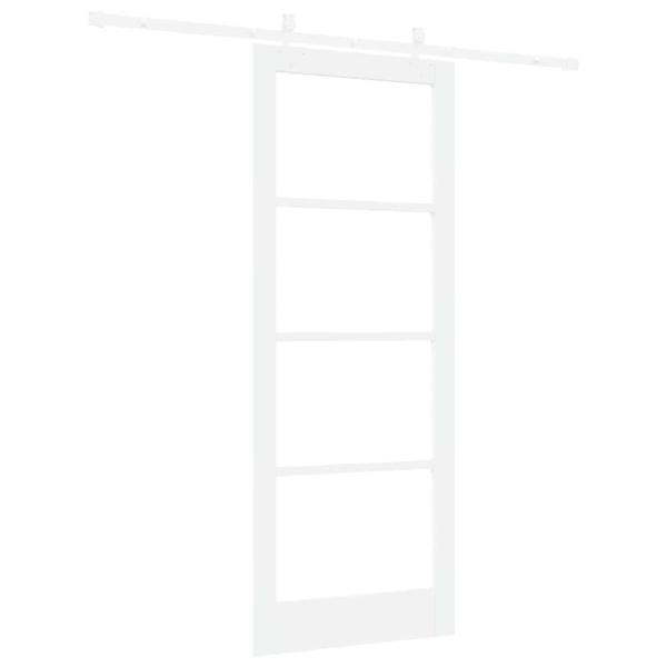 Schiebetür Weiß 83 x 211 cm Massivholz Kiefer und Glas