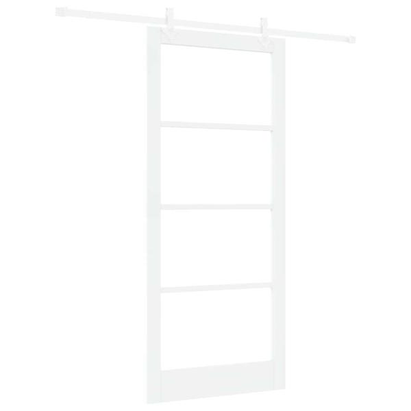 Schiebetür Weiß 93 x 211 cm Massivholz Kiefer und Glas