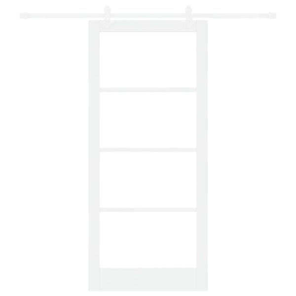 Schiebetür Weiß 93 x 211 cm Massivholz Kiefer und Glas