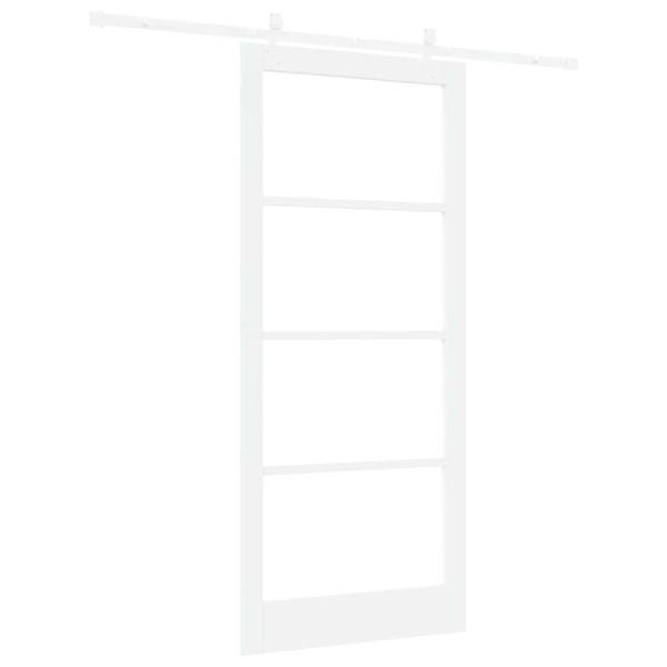 Schiebetür Weiß 93 x 211 cm Massivholz Kiefer und Glas
