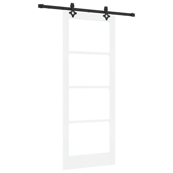 Schiebetür Weiß 83 x 211 cm Massivholz Kiefer und Glas