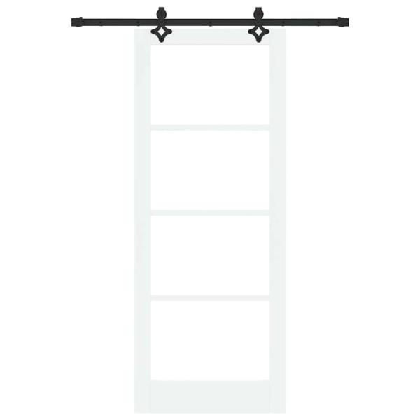 Schiebetür Weiß 83 x 211 cm Massivholz Kiefer und Glas