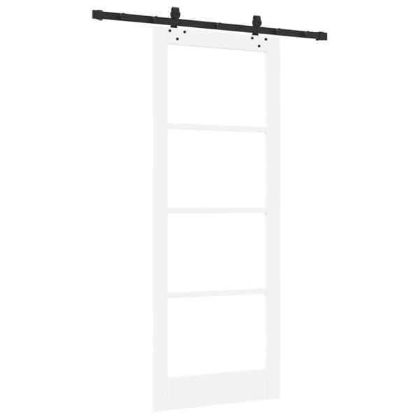 Schiebetür Weiß 83 x 211 cm Massivholz Kiefer und Glas