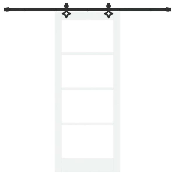 Schiebetür Weiß 83 x 202 cm Massivholz Kiefer und Glas
