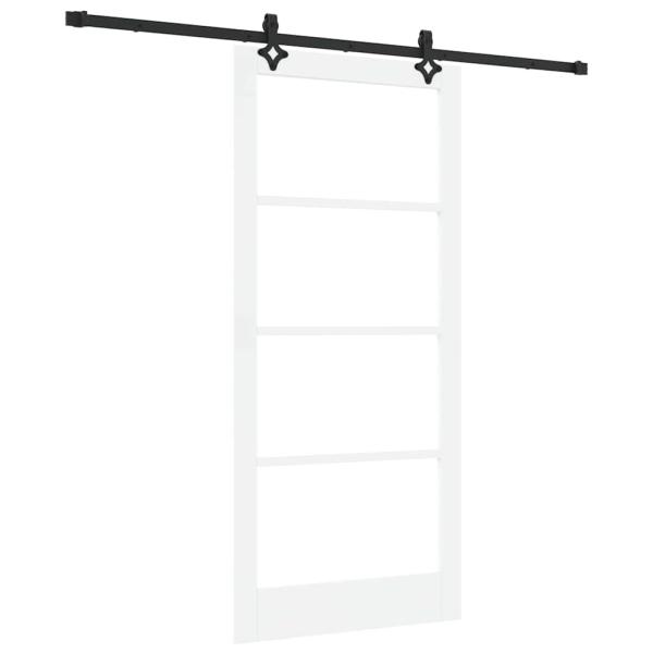 Schiebetür Weiß 93 x 202 cm Massivholz Kiefer und Glas