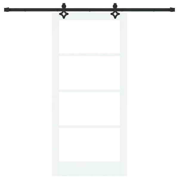 Schiebetür Weiß 93 x 202 cm Massivholz Kiefer und Glas