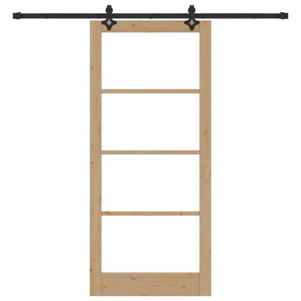 Schiebetür Natur 93 x 211 cm Massivholz Kiefer und Glas
