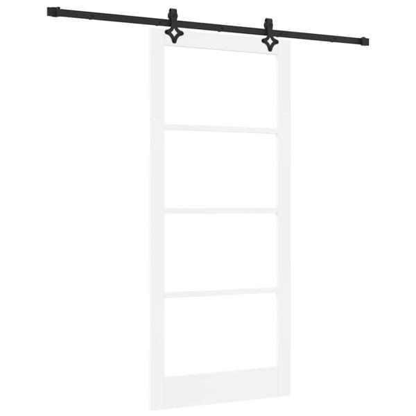 Schiebetür Weiß 93 x 211 cm Massivholz Kiefer und Glas