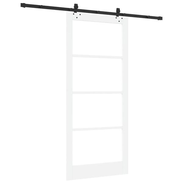 Schiebetür Weiß 93 x 211 cm Massivholz Kiefer und Glas