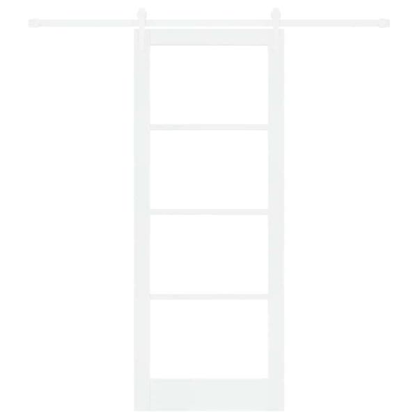 Schiebetür Weiß 83 x 211 cm Massivholz Kiefer und Glas