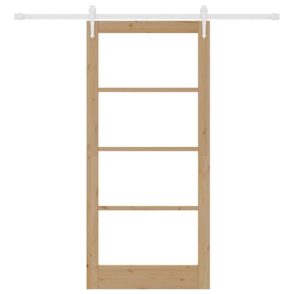Schiebetür Natur 93 x 202 cm Massivholz Kiefer und Glas