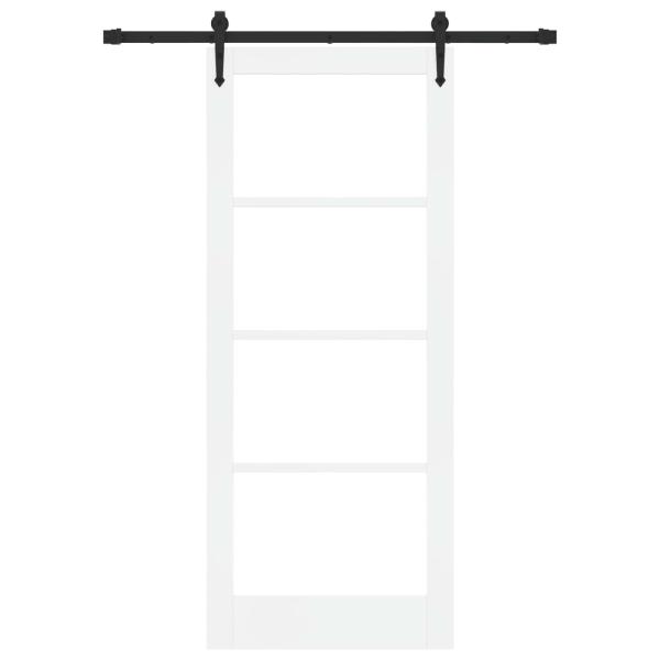 Schiebetür ORKDAL Weiß 83 x 202 cm Massivholz Kiefer und Glas