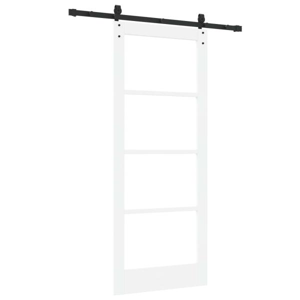 Schiebetür ORKDAL Weiß 83 x 202 cm Massivholz Kiefer und Glas