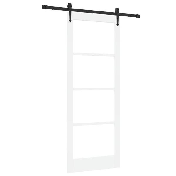 Schiebetür ORKDAL Weiß 83 x 211 cm Massivholz Kiefer und Glas