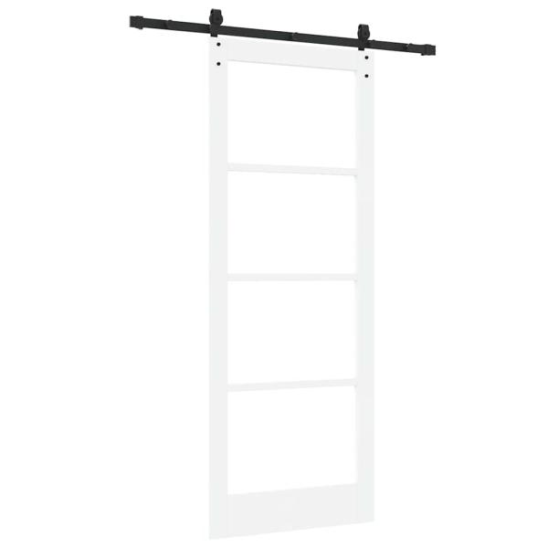 Schiebetür ORKDAL Weiß 83 x 211 cm Massivholz Kiefer und Glas