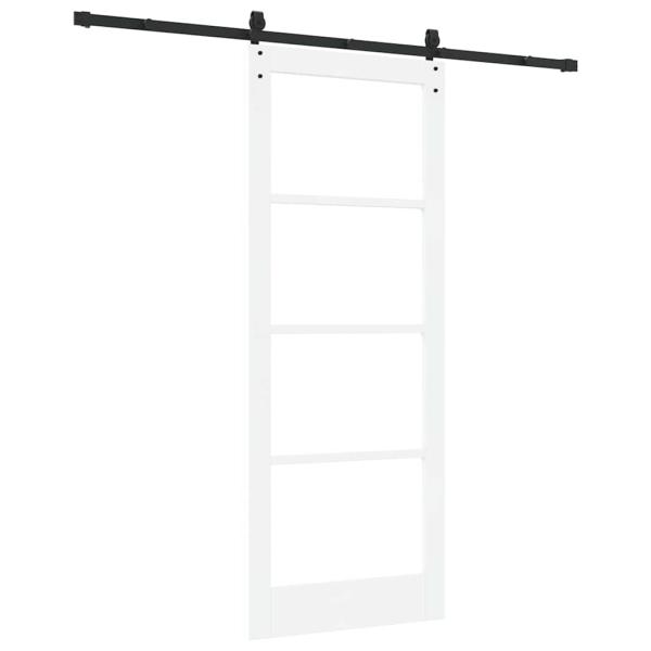 Schiebetür ORKDAL Weiß 83 x 211 cm Massivholz Kiefer und Glas
