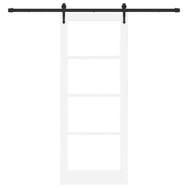 Schiebetür ORKDAL Weiß 83 x 211 cm Massivholz Kiefer und Glas
