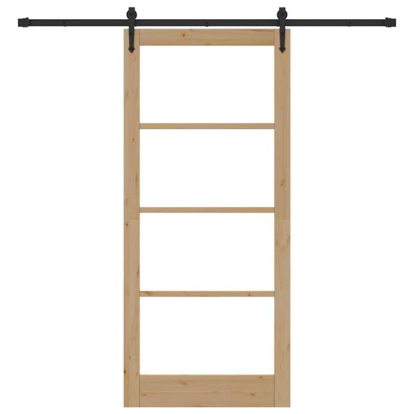 Schiebetür ORKDAL 93 x 211 cm Massivholz Kiefer und Glas Natur