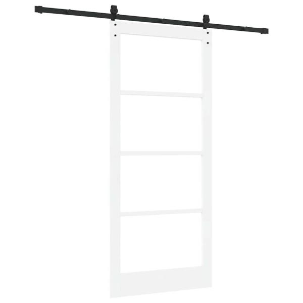 Schiebetür ORKDAL Weiß 93 x 211 cm Massivholz Kiefer und Glas
