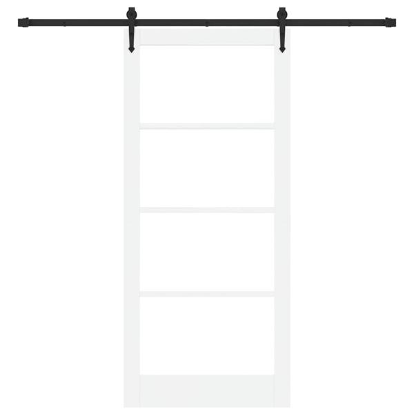 Schiebetür ORKDAL Weiß 93 x 211 cm Massivholz Kiefer und Glas