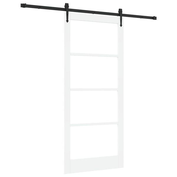 Schiebetür ORKDAL Weiß 93 x 211 cm Massivholz Kiefer und Glas