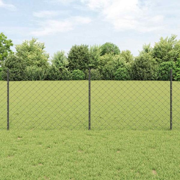 ARDEBO.de - Maschendrahtzaun mit Pfosten 10 x 0,8 m PVC-beschichteter Stahl