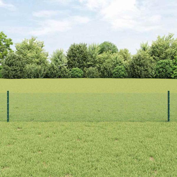 ARDEBO.de - Geschweißter Drahtzaun mit Pfosten 10 x 0,4 m Grün Netz