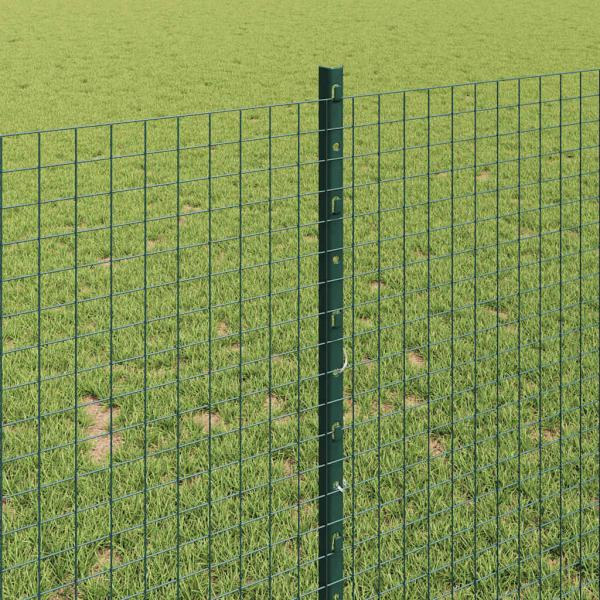 Geschweißter Drahtzaun mit Pfosten 50 x 1 m Grün Netz