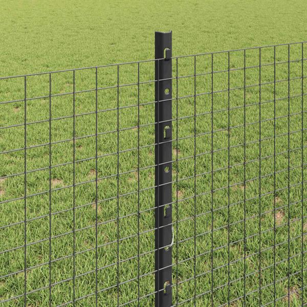 Zaun mit Pfosten Grau