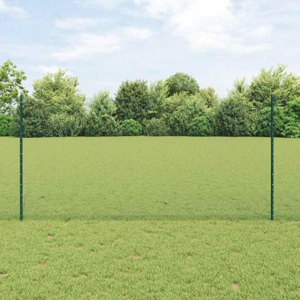 ARDEBO.de - Sechseckzaun mit Pfosten 50 x 1,2 m PVC-beschichteter Stahl