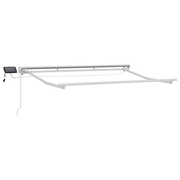 Manueller Markisenrahmen mit LEDs Grün und Weiß 3 x 2,5 m