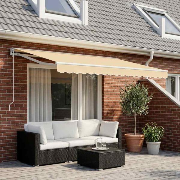 ARDEBO.de - Markisenvolant Creme Gestreift 400 cm