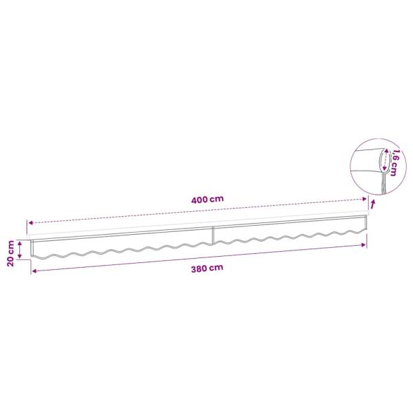 Markisenvolant Creme Gestreift 400 cm
