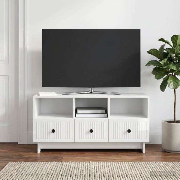 ARDEBO.de - TV-Schränk Hochglanz Weiß 102 x 34,5 x 50 cm Holzwerkstoff