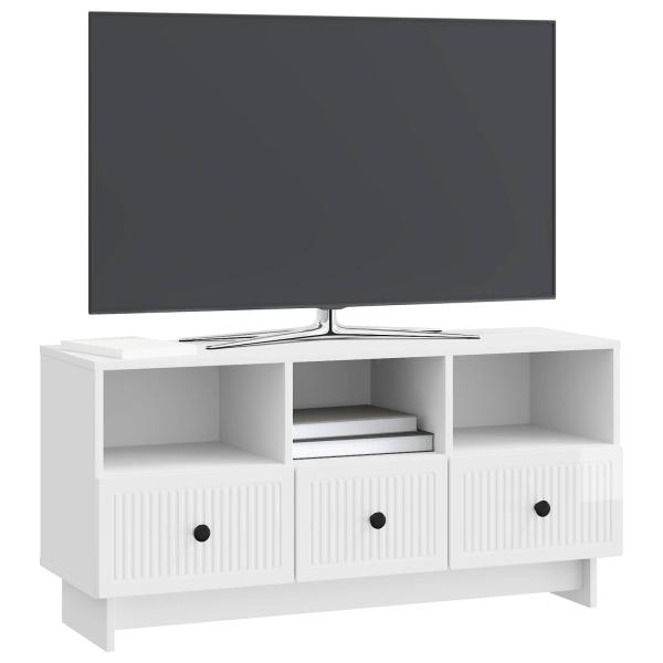 TV-Schränk Hochglanz Weiß 102 x 34,5 x 50 cm Holzwerkstoff