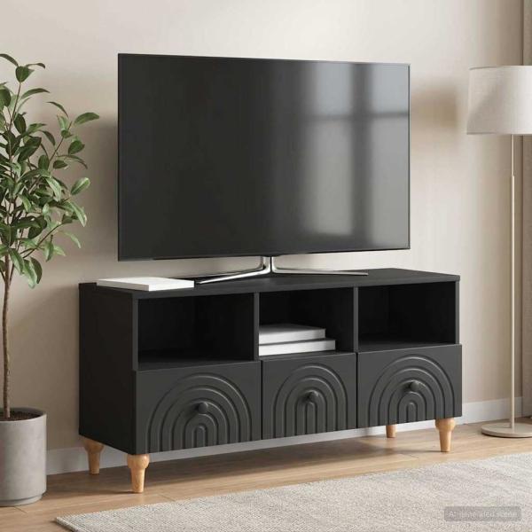 ARDEBO.de - TV-Schränk 102 x 34,5 x 50 cm Schwarz Holzwerkstoff