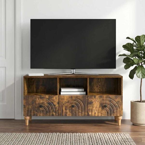 ARDEBO.de - TV-Schränk 102 x 34,5 x 50 cm Räuchereiche Holzwerkstoff