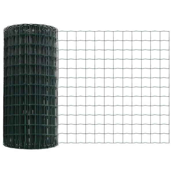 Euro-Zaun mit Pfosten 10 x 0,8 m PVC-beschichteter Stahl Grün
