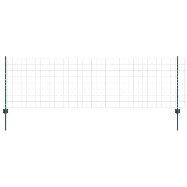 Zaun mit Pfosten Grün 0,8 x 10 m Stahl und PVC
