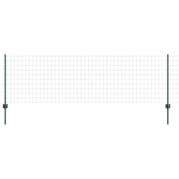 Euro-Zaun mit Pfosten 10 x 0,8 m PVC-beschichteter Stahl Grün