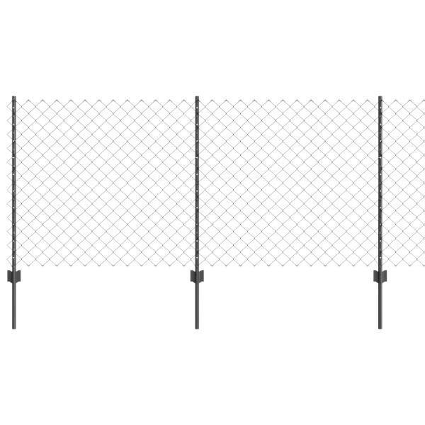 Maschendrahtzaun mit Pfosten 10 x 1 m PVC-beschichteter Stahl